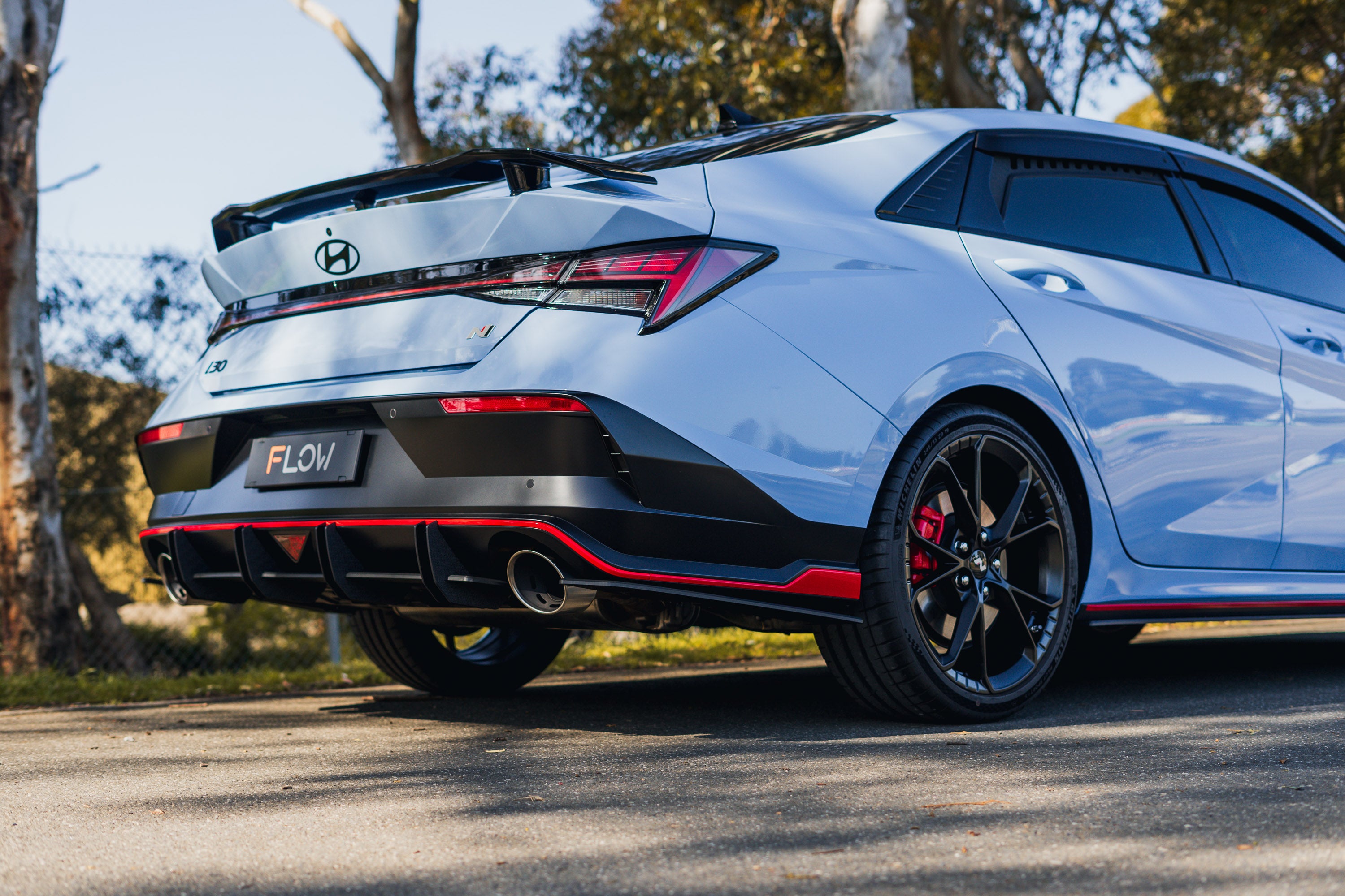 DEMO STOCK - CN7 V2 i30N Sedan FL 2024 Rear Spats (Pair) - GLOSS BLACK