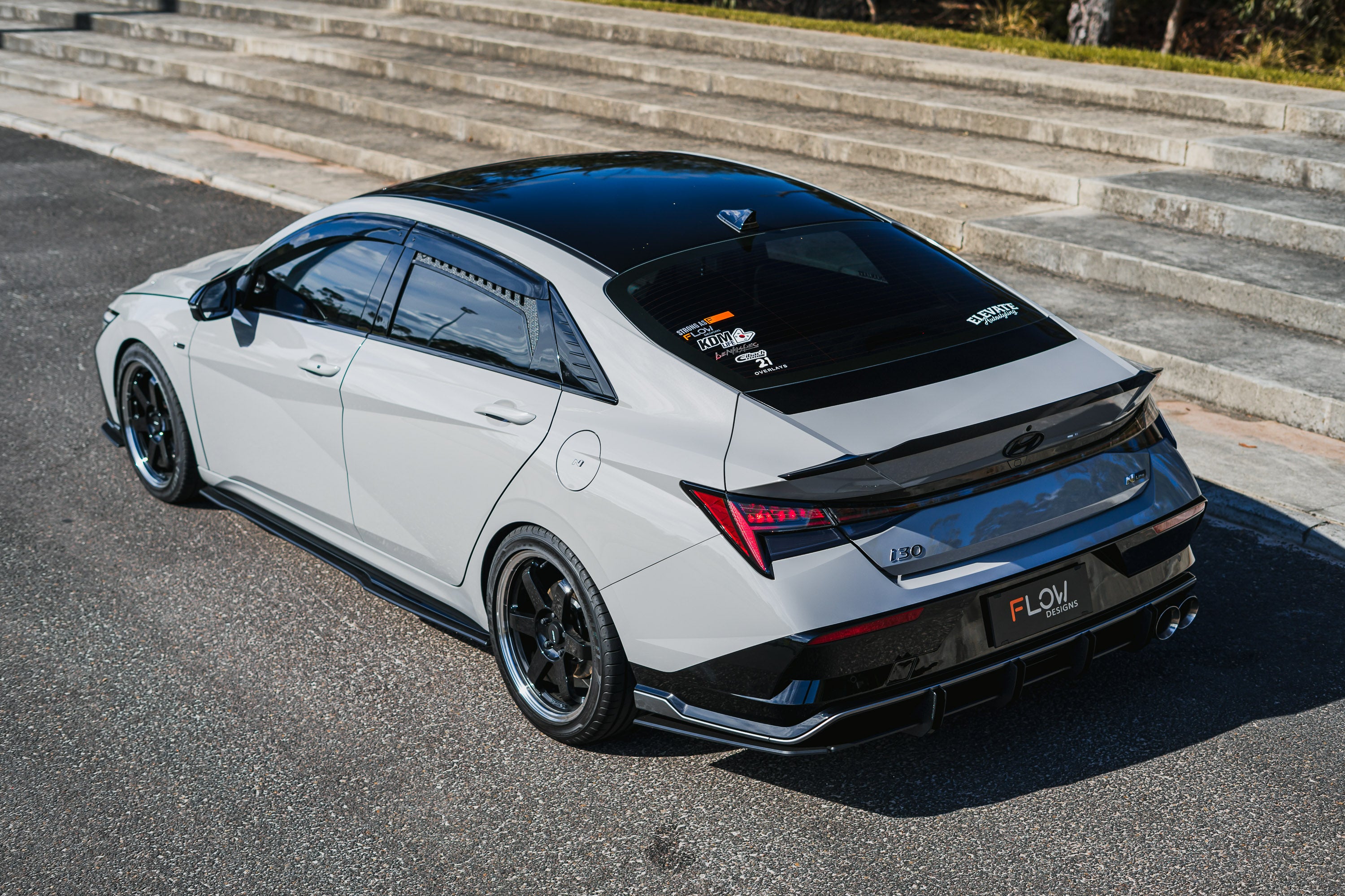 DEMO STOCK - Hyundai CN7 V2 i30 N-Line Sedan FL 2025 Side Skirt Splitters (Pair) - GLOSS BLACK