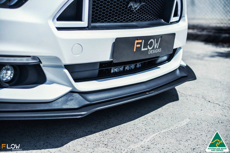 White Ford Mustang S550 FM Front Lip Splitter Extensions