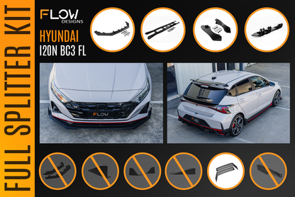 i20 N BC3 Facelift - Full Lip Splitter Set
