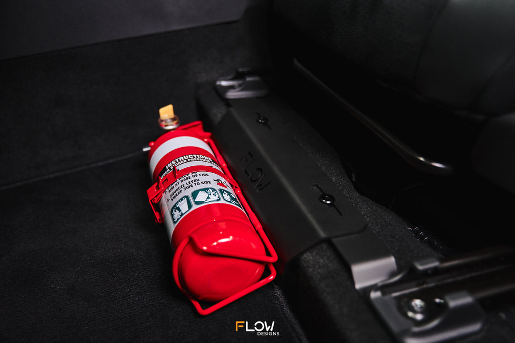 thumbnail image 2 of Universal Fire Extinguisher Mount For Car, Truck, UTV & Jeep – Adjustable Bracket Holds Extinguisher Secure, Easy Release (Red) 2 of 13