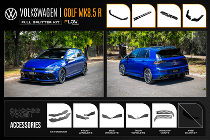 MK8.5 Golf R Full Lip Splitter Set