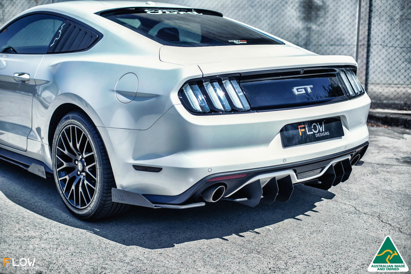 White Ford Mustang S550 FM Rear Spats/Pods Winglets
