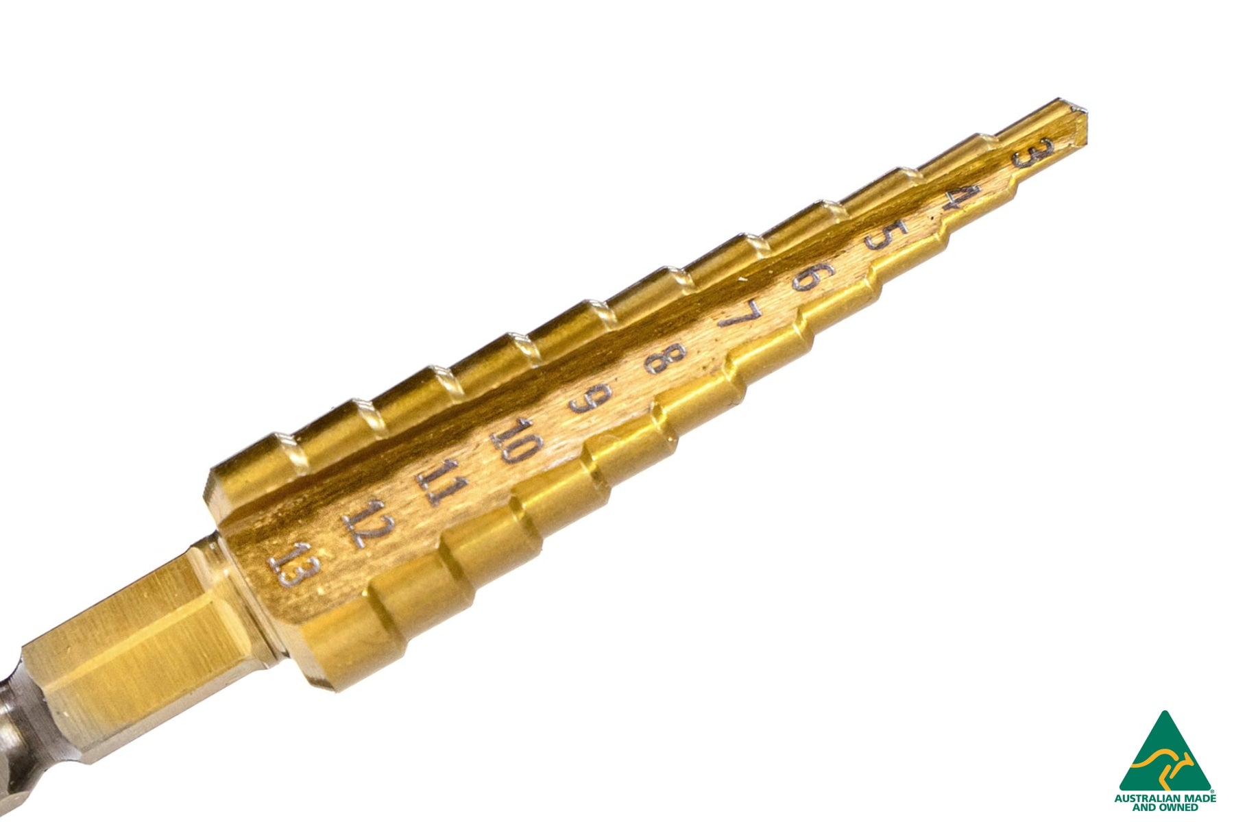 Metric Step Drill Bit : HSS Titanium Coated 3mm – 13mm