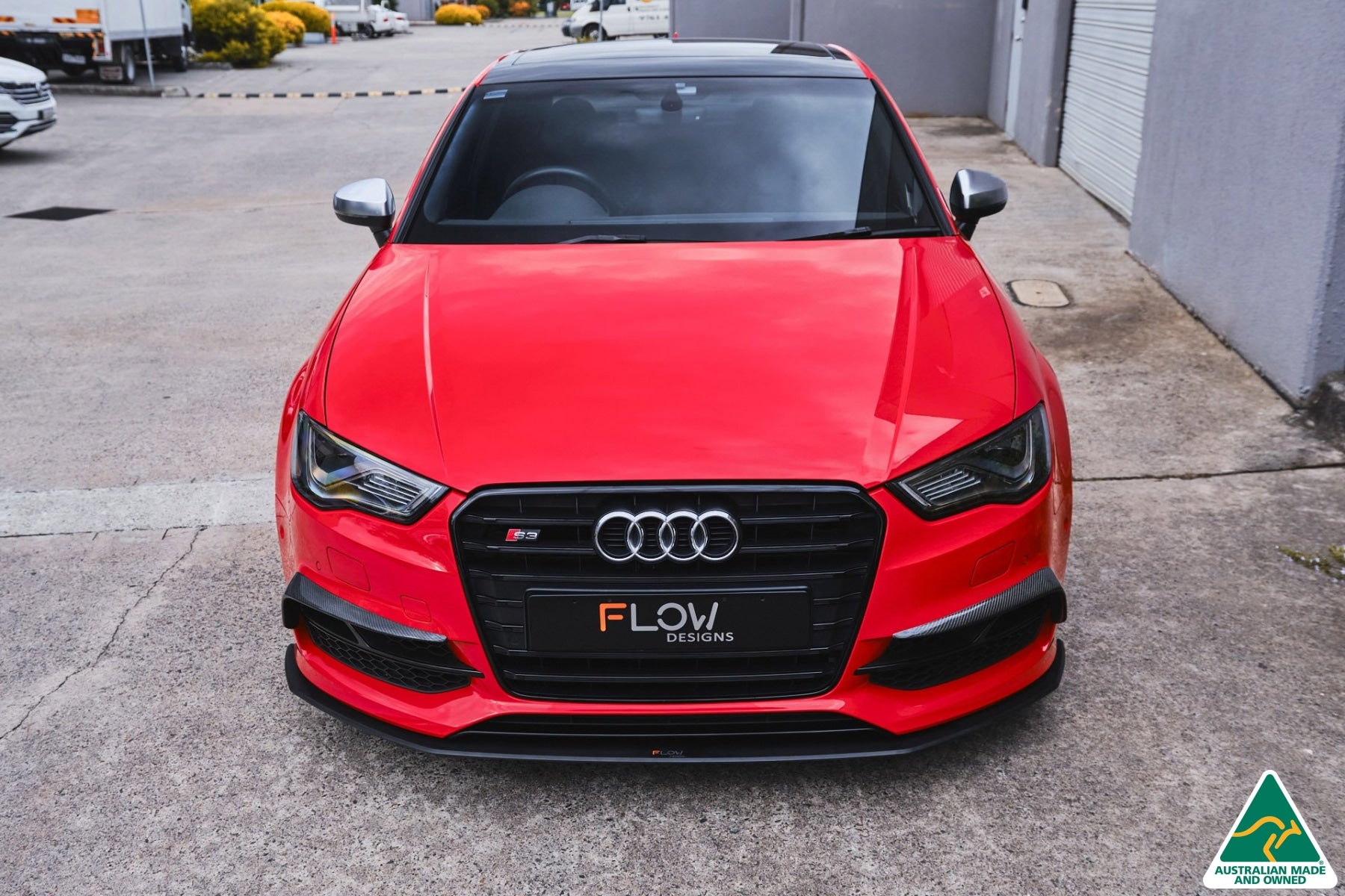 S3 8V Sedan Pre-Facelift Front Lip Splitter V3 & Mounting Brace