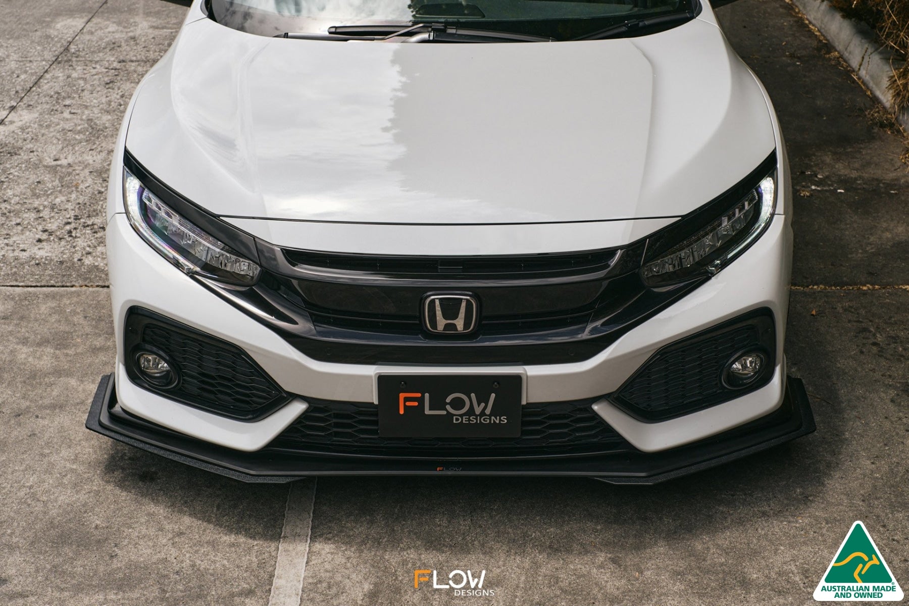GR Style Front Bumper Lip Splitter For Honda Civic Si & FK7 Hatchback 2017-2021 - 3-Piece Black Plastic