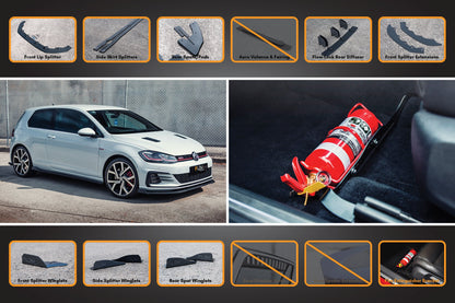 MK7.5 Golf GTI Full Lip Splitter Set with Flow-Lock Rear Diffuser