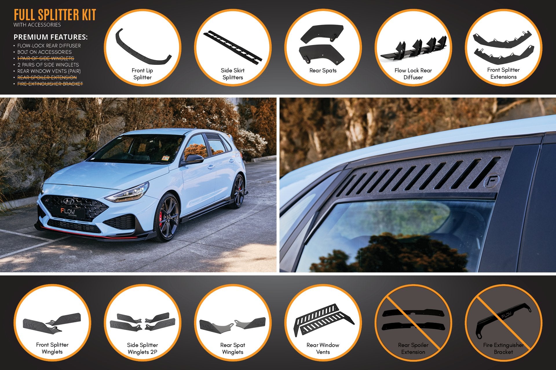 i30N Hatch PD FL 2021 Full Lip Splitter Set