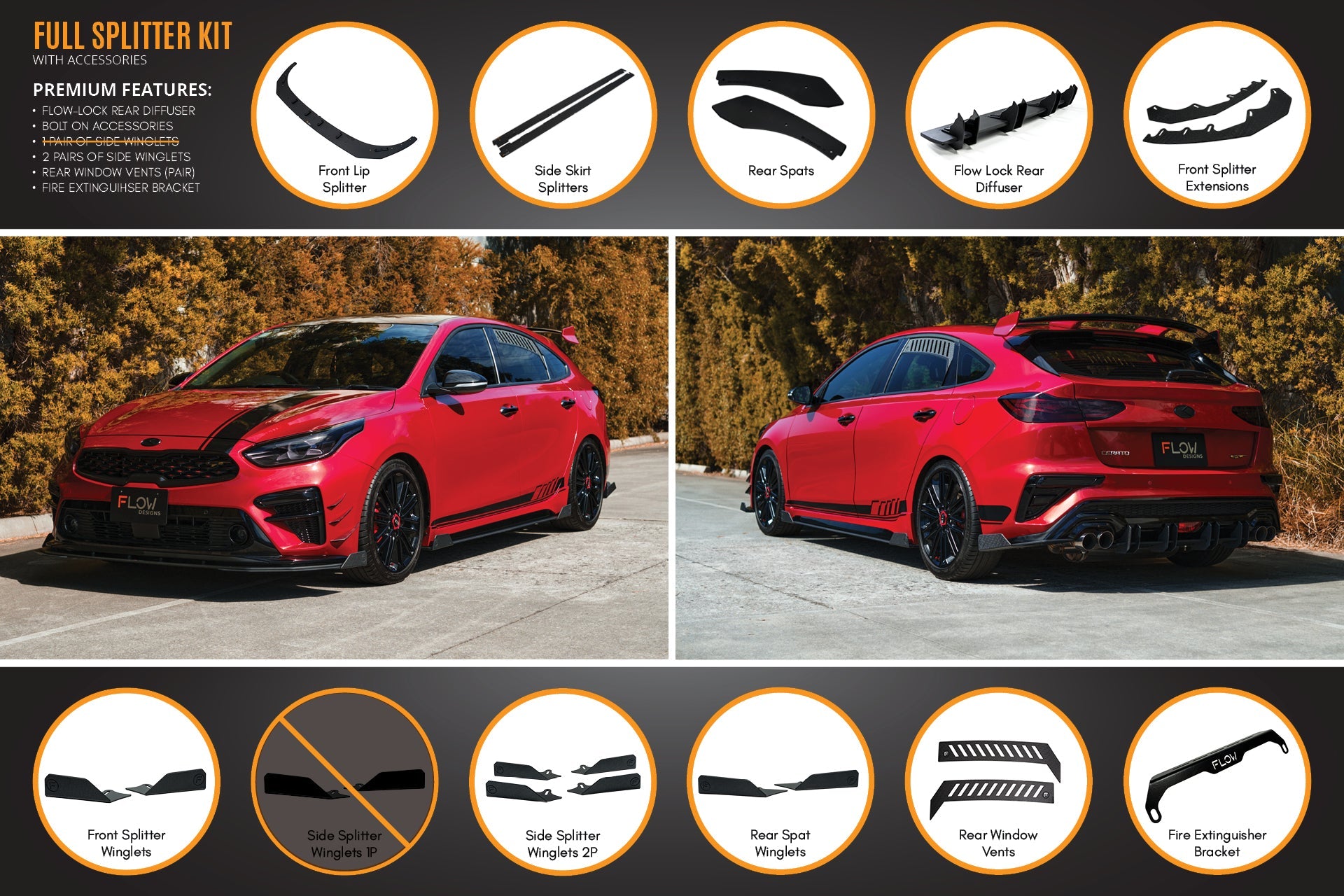 Cerato GT Hatch PFL Full Lip Splitter Set