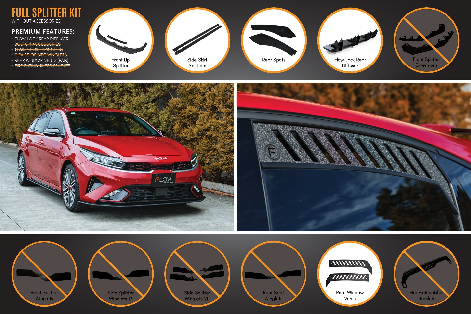 Cerato GT Hatch Facelift Full Lip Splitter Set