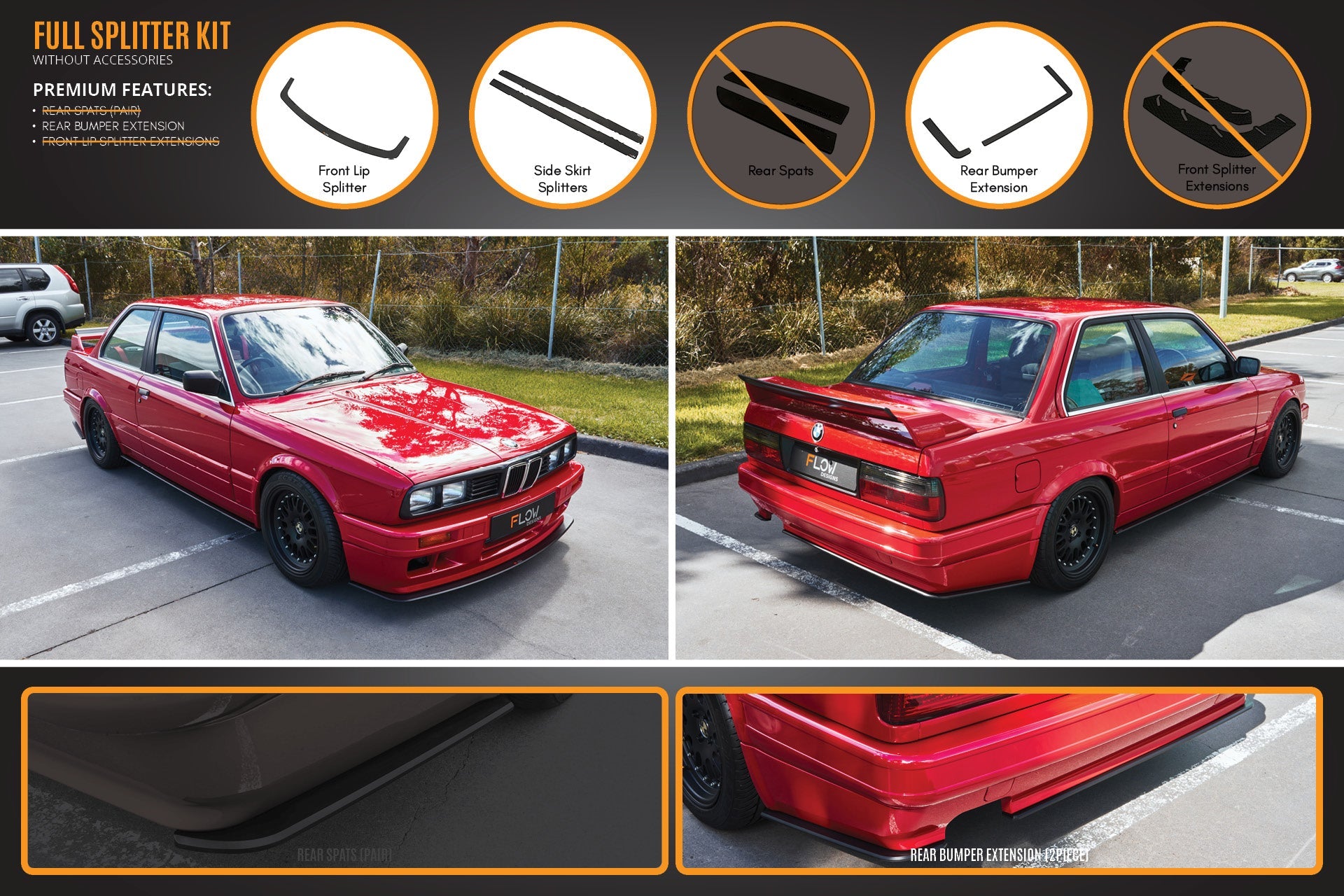 E30 M-Tech 2 Full Lip Splitter Set