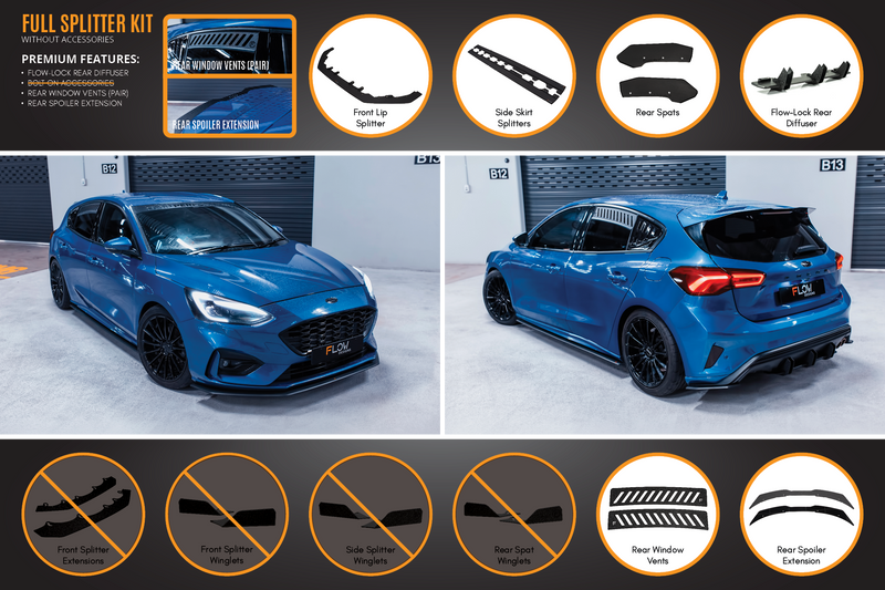 Buy MK4 Focus ST Line Full Lip Splitter Set Online Flow Designs