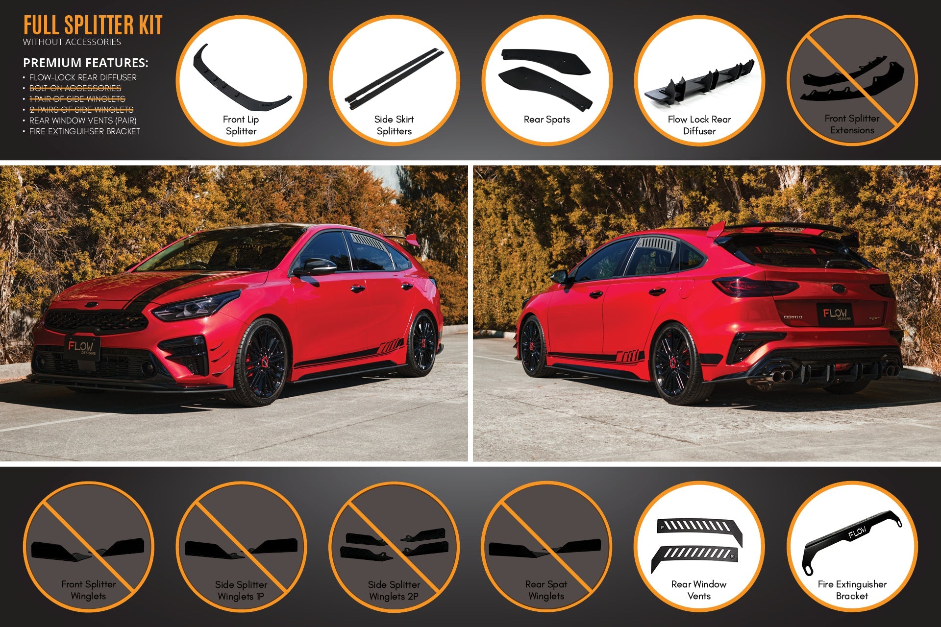 Cerato GT Hatch PFL Full Lip Splitter Set