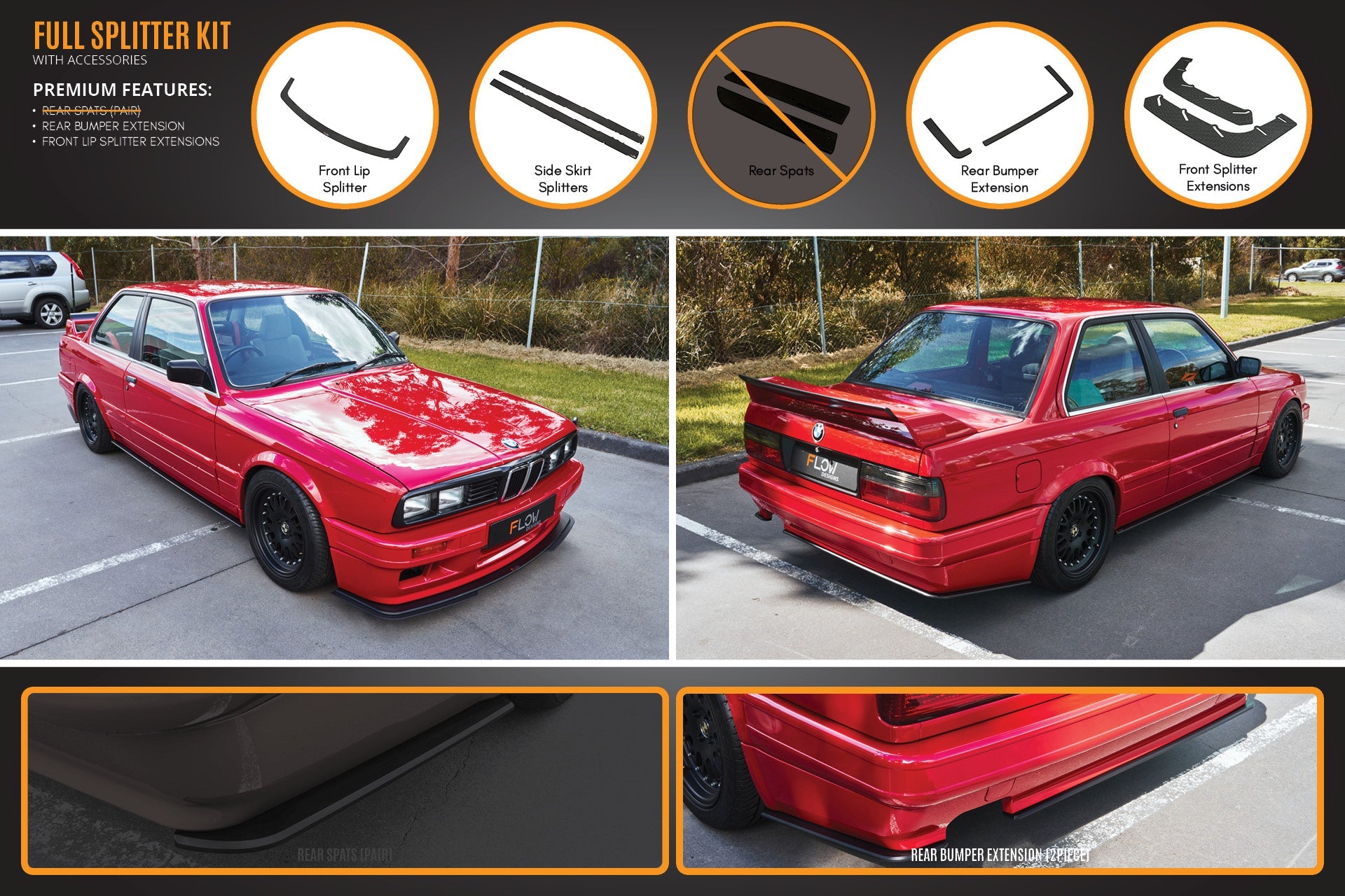 E30 M-Tech 2 Full Lip Splitter Set