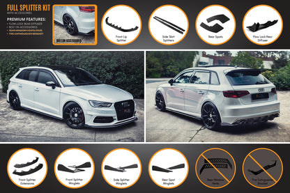 S3 8V Pre-Facelift Sportback Full Lip Splitter Set