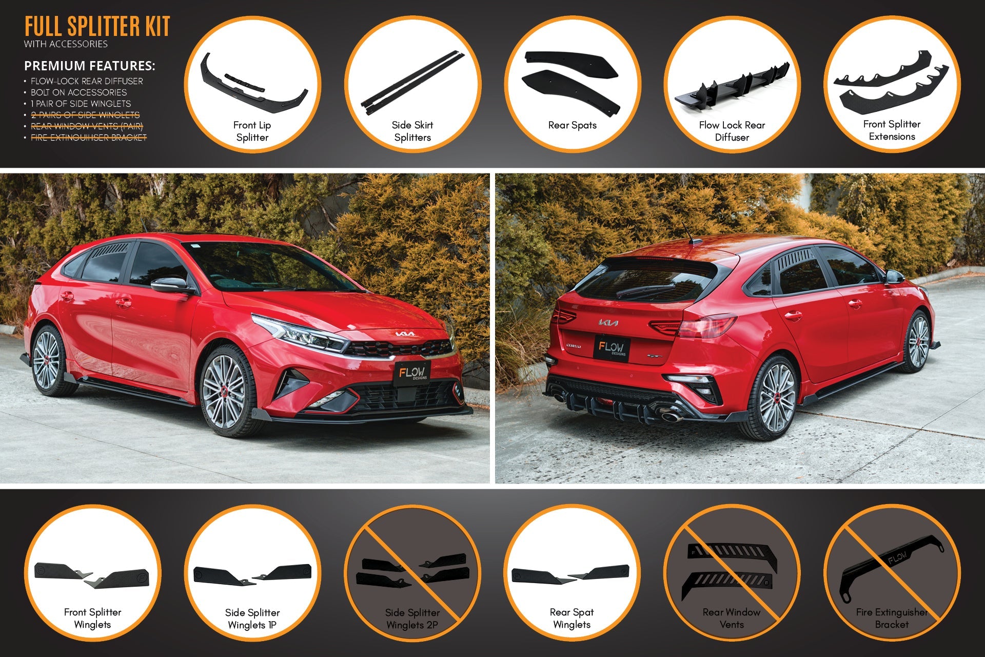 Cerato GT Hatch Facelift Full Lip Splitter Set