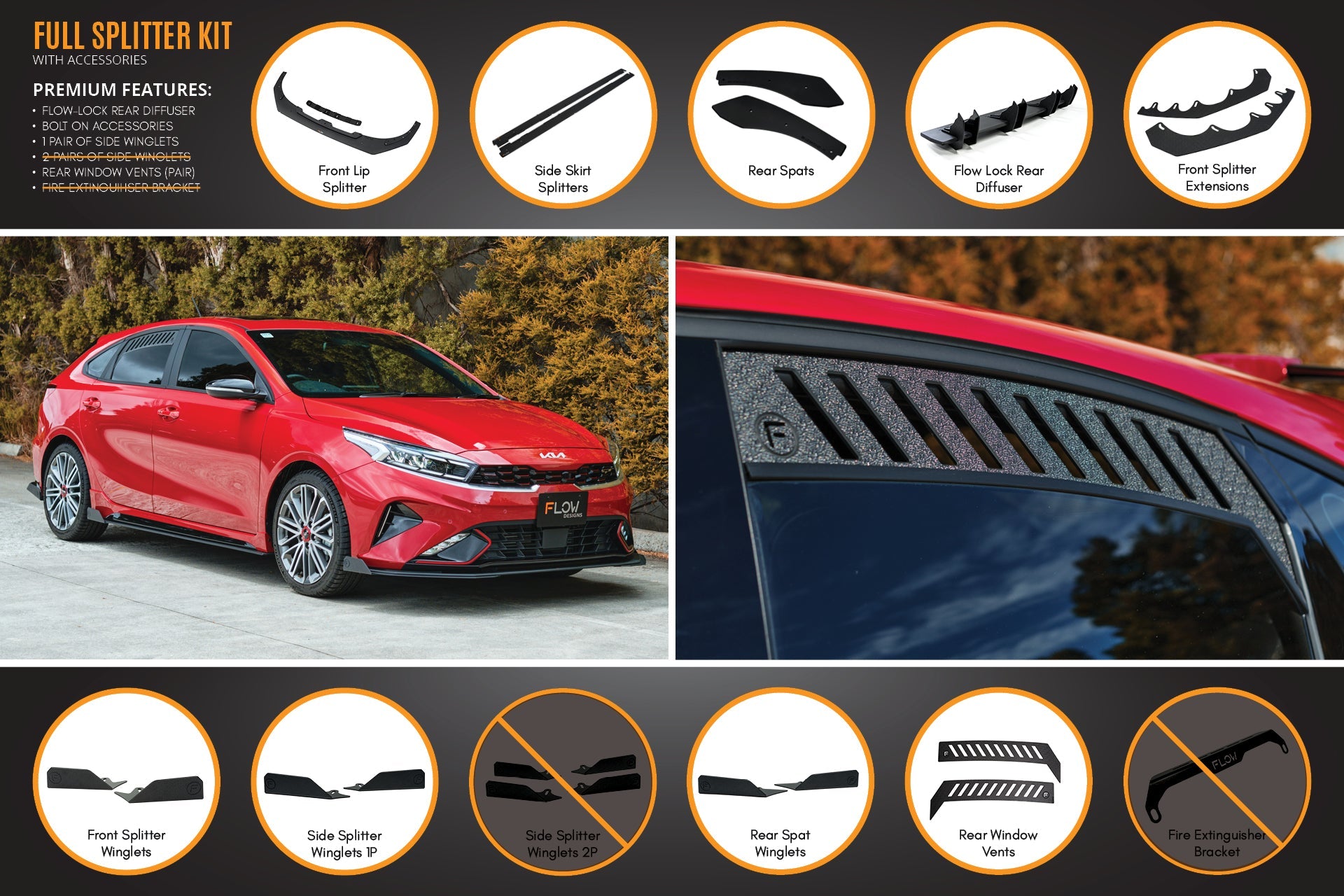 Cerato GT Hatch Facelift Full Lip Splitter Set