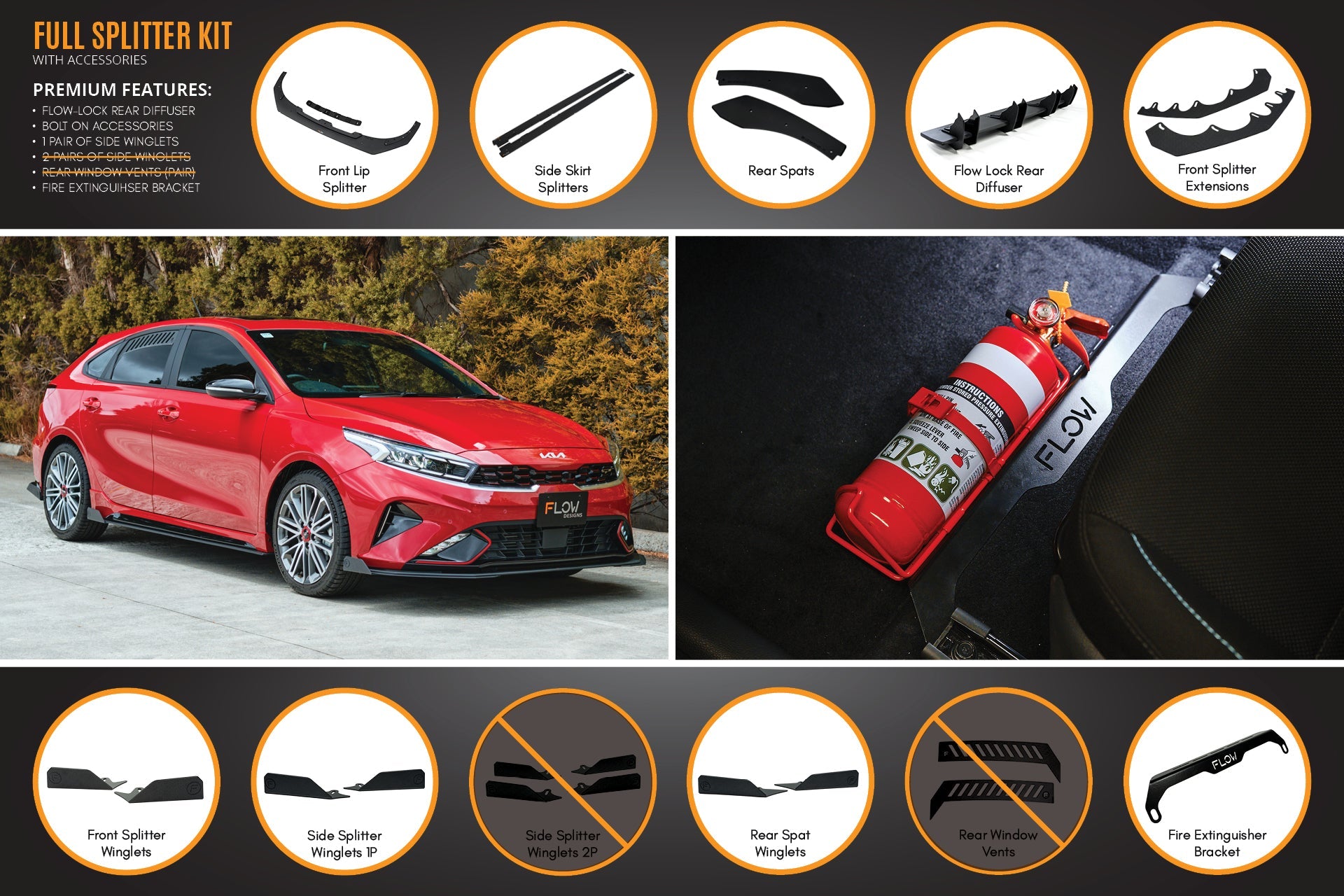 Cerato GT Hatch Facelift Full Lip Splitter Set