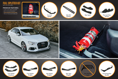 RS3 8V Sedan Facelift Full Lip Splitter Set
