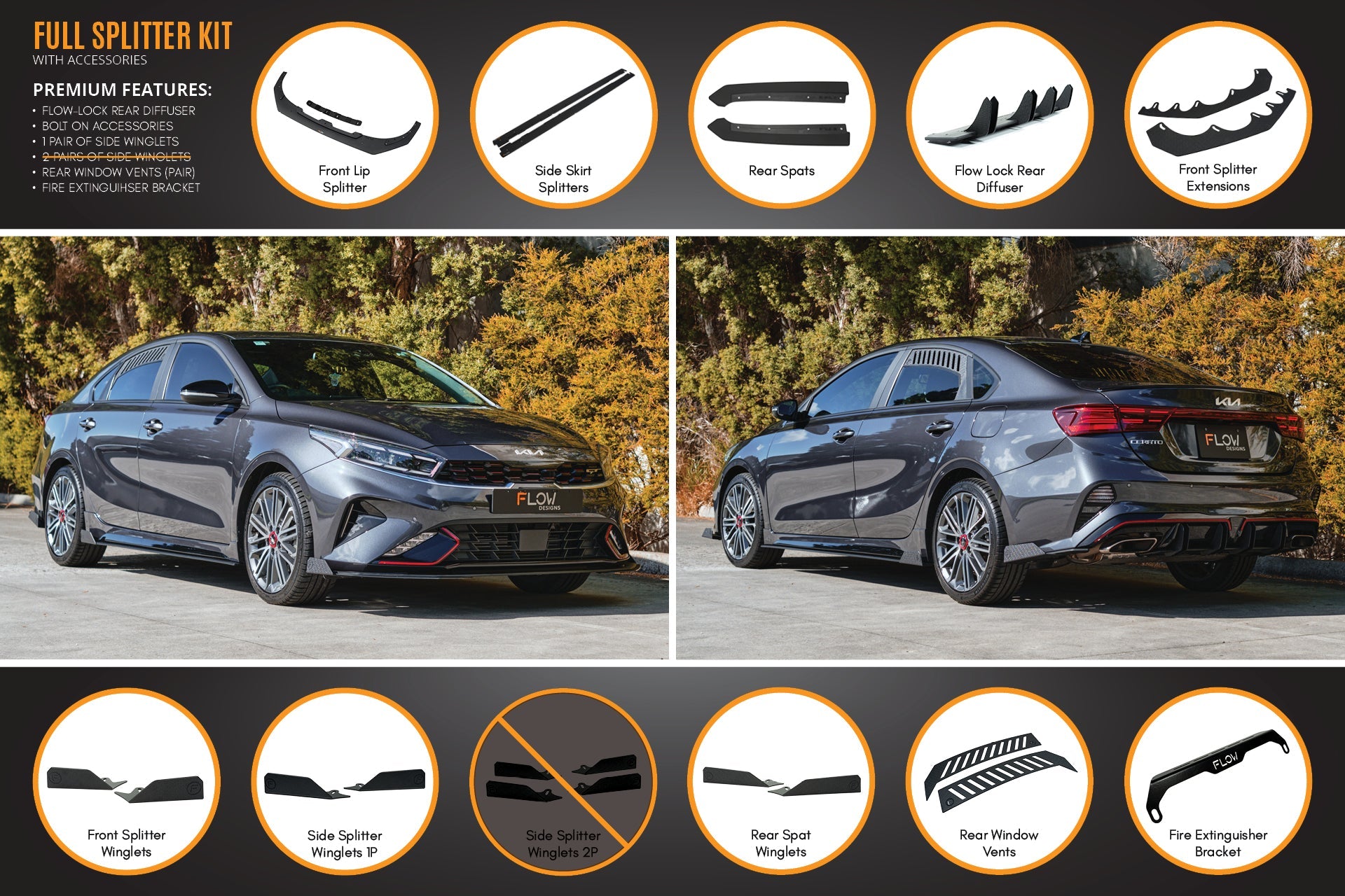 Cerato GT Sedan FL Full Lip Splitter Set