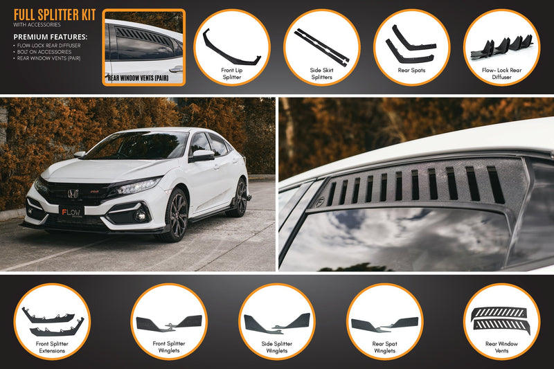 FK4/FK7 Civic RS Hatch FL Full Lip Splitter Set