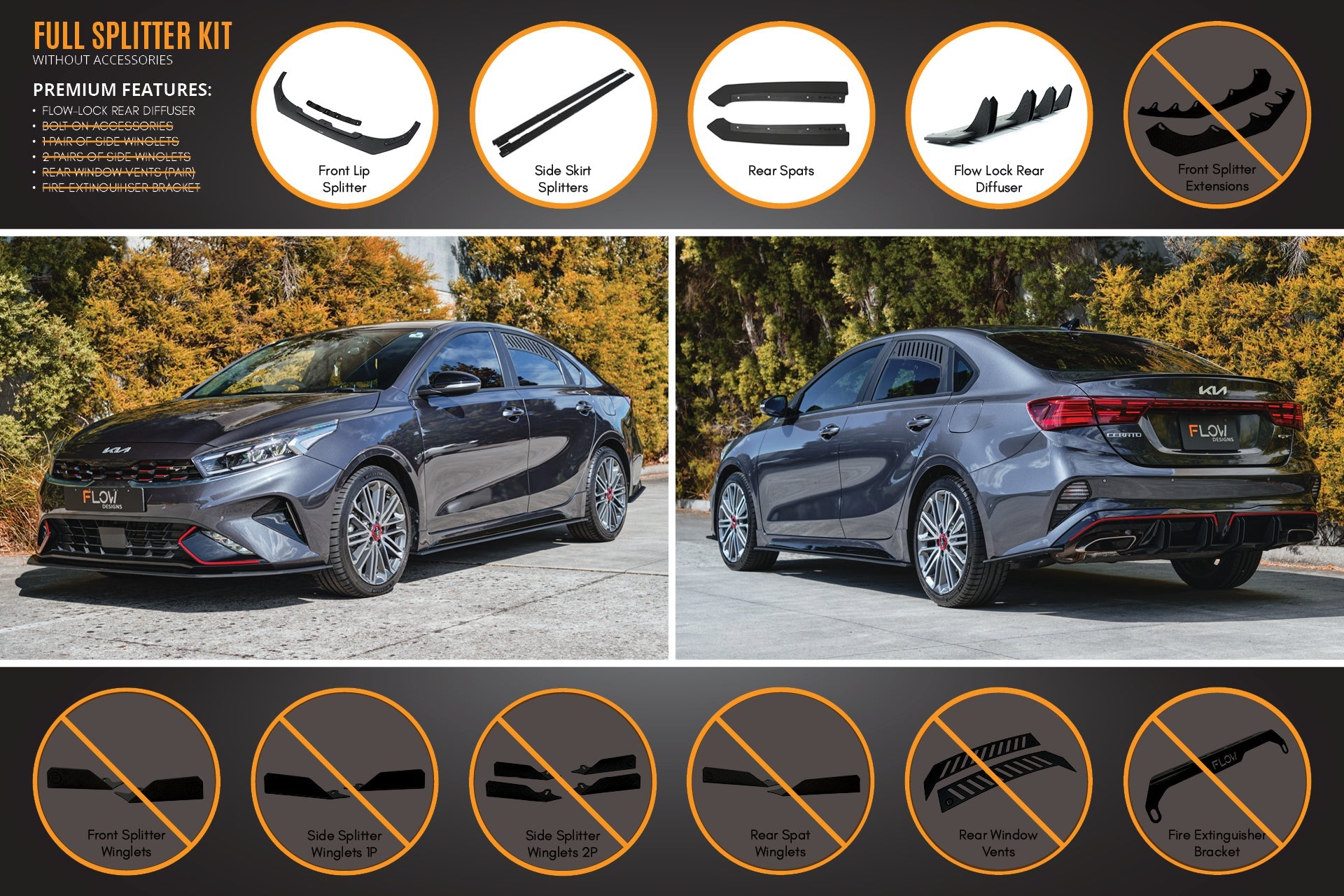 Cerato GT Sedan FL Full Lip Splitter Set