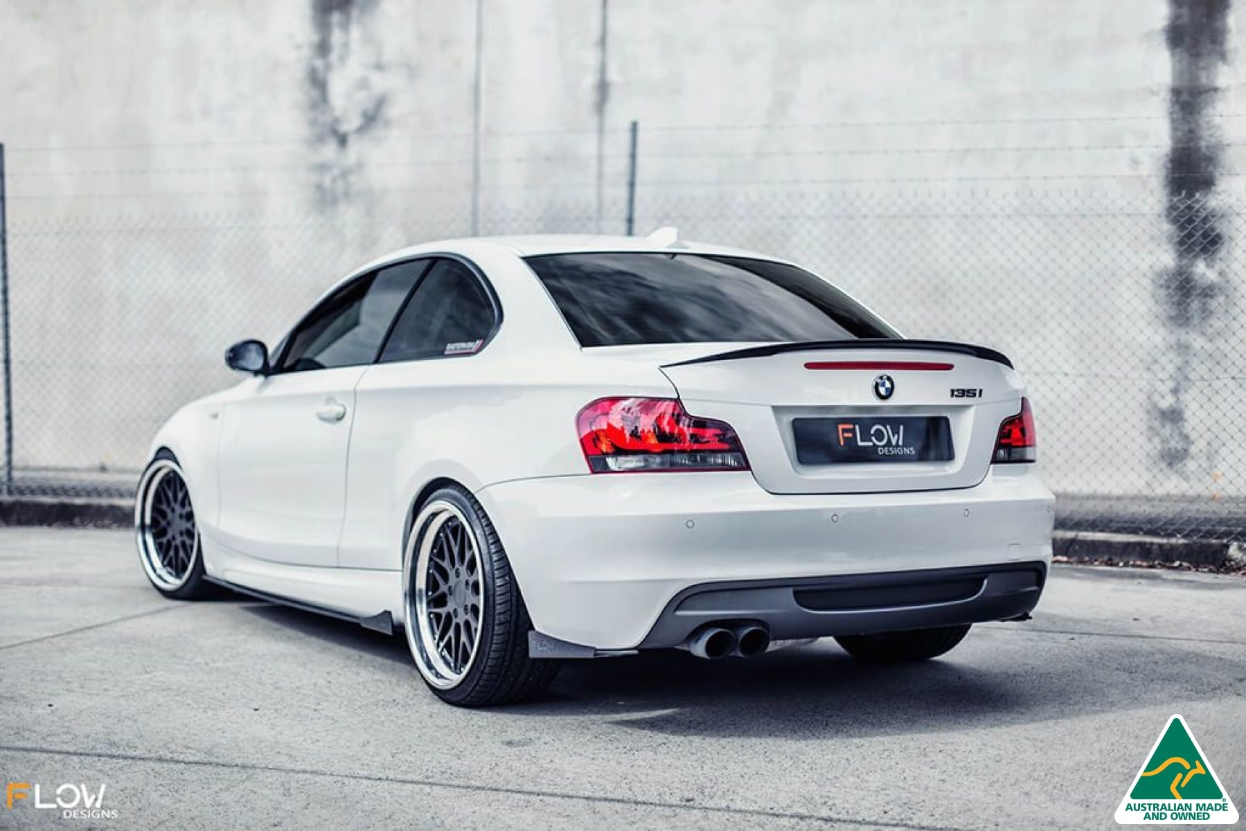 White BMW E82 Side Skirt Extension Winglet