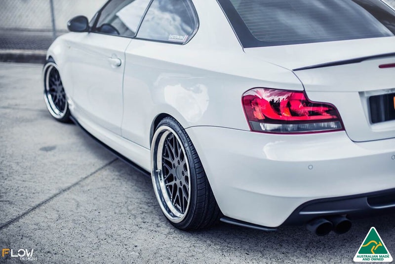 White BMW E82 Side Skirt Extensions
