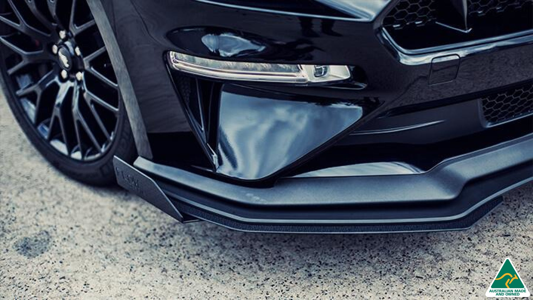 Black 2018 Mustang S550 FN Front Splitter