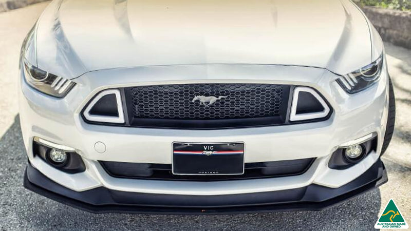 White Ford Mustang S550 FM Front Lip Splitter