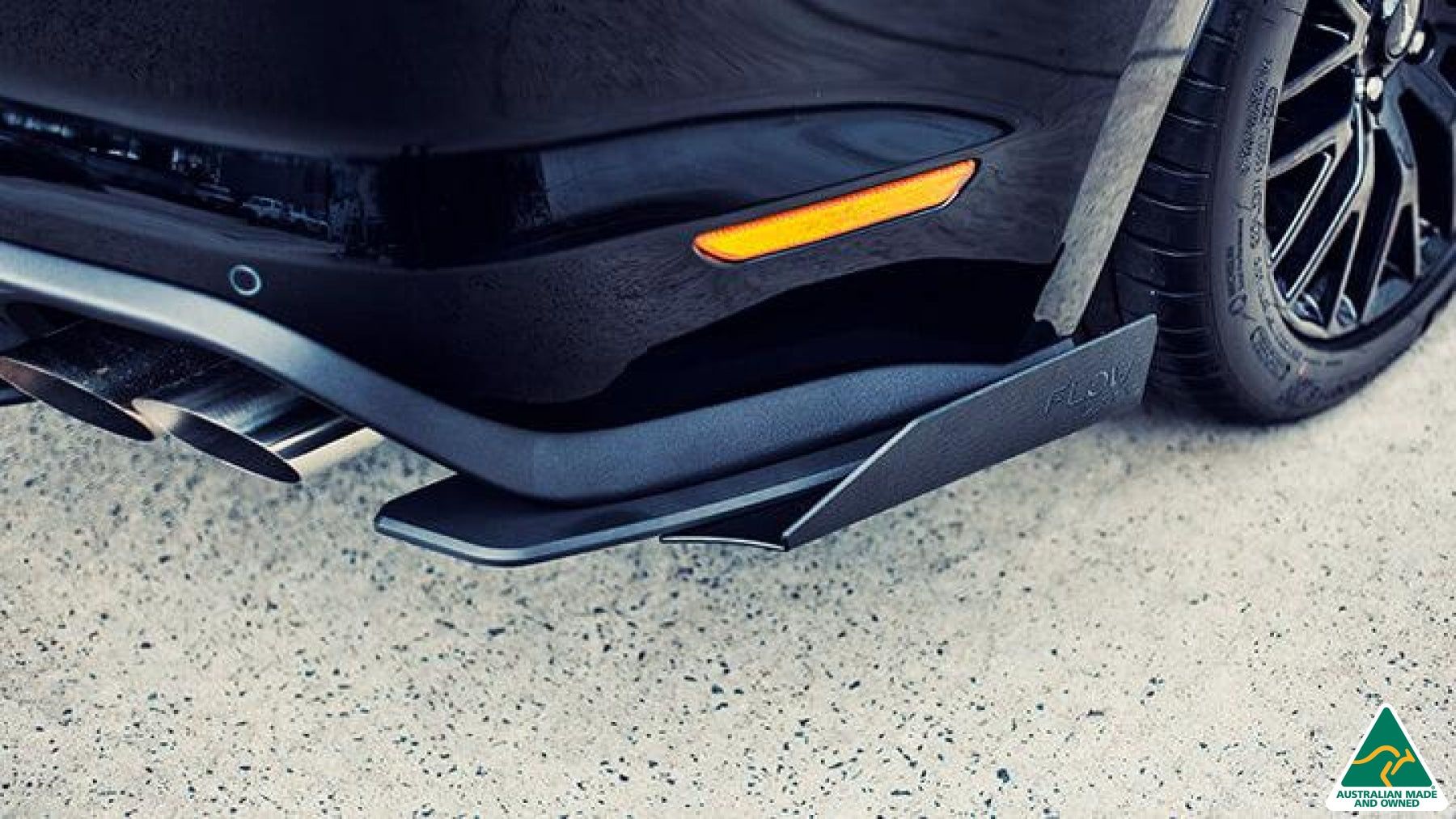 Black 2018 Mustang S550 FN Rear Spat Winglets