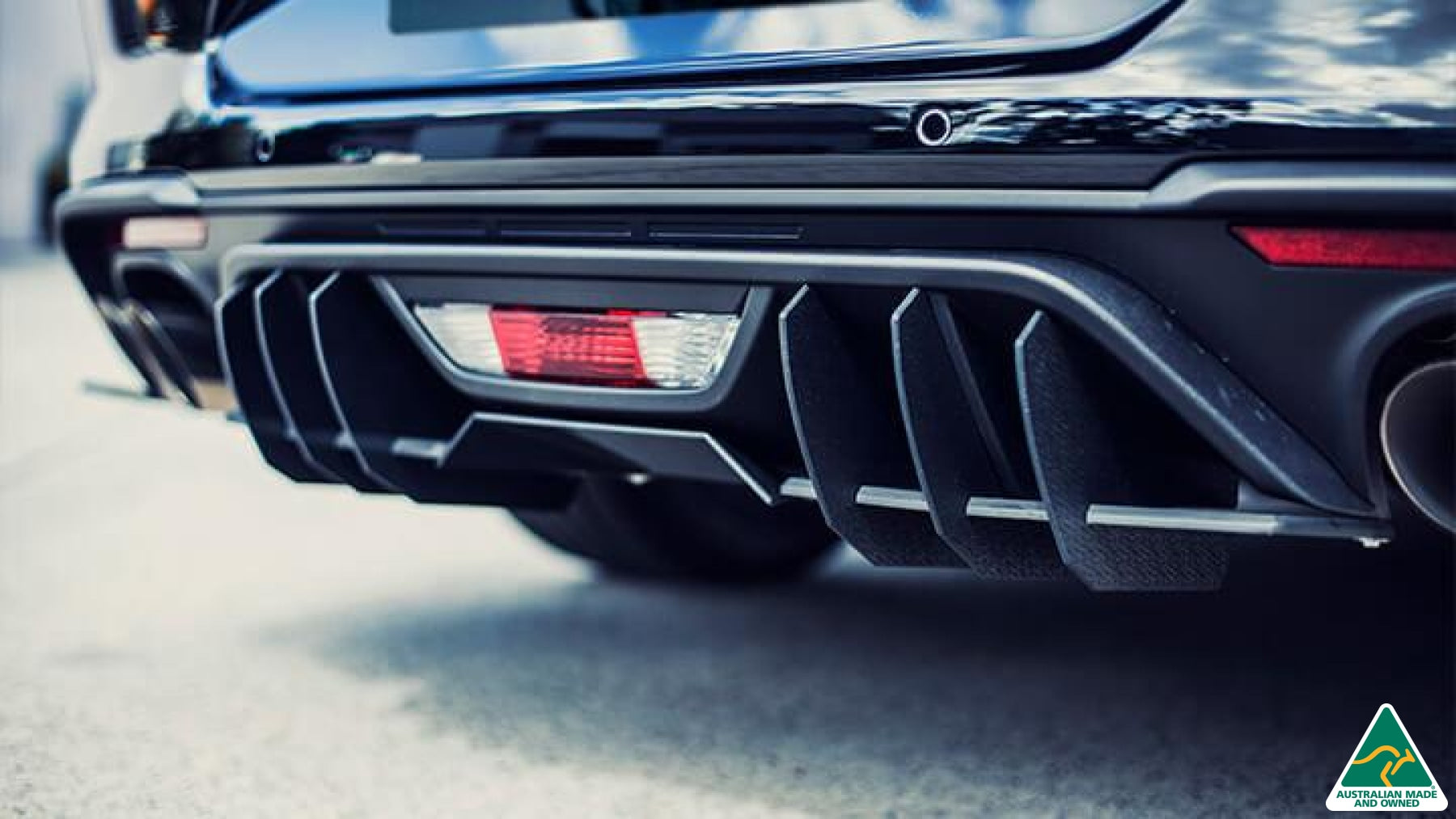 Black 2018 Mustang S550 FN Rear Diffuser