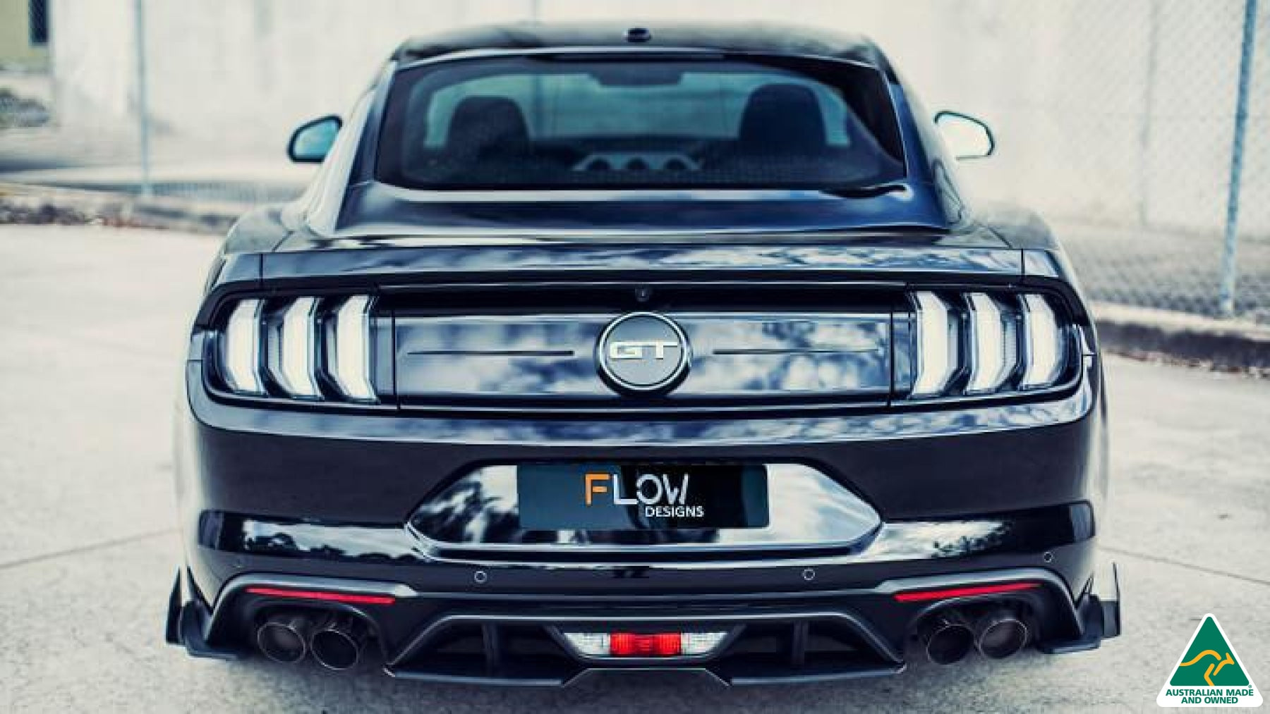 Black 2018 Mustang S550 FN Rear Valance