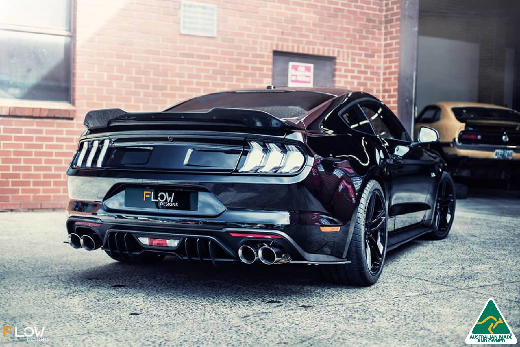 Black 2018 Mustang S550 FN Rear Spats