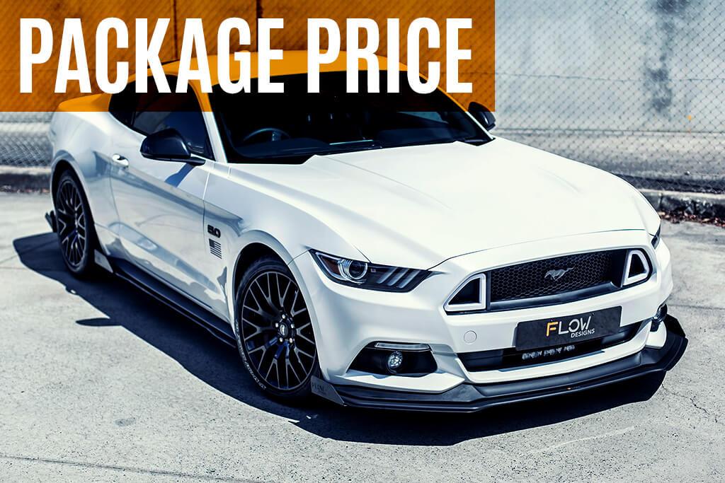 White Mustang S550 FM Front Lip/Side Splitters & Rear Diffuser